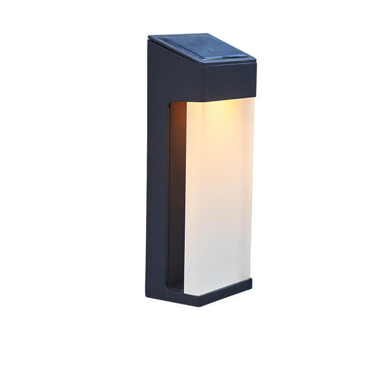 Solar Square Frosted Glass Vanntett Utendørs LED Vegglampe | Skanto