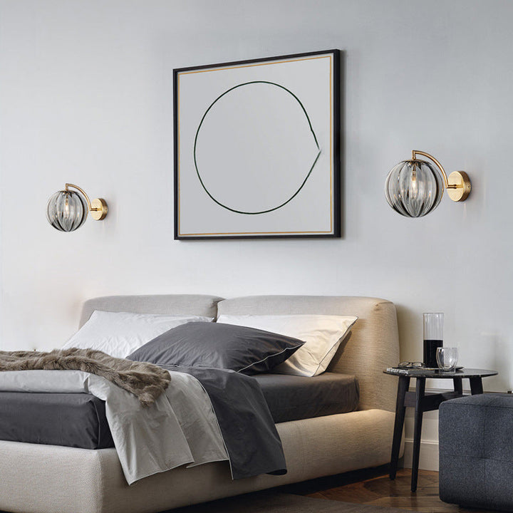 Skanto | Moderne Skandinavisk Rund Ball Jern Glass 1-Lys Vegglampe for Stue