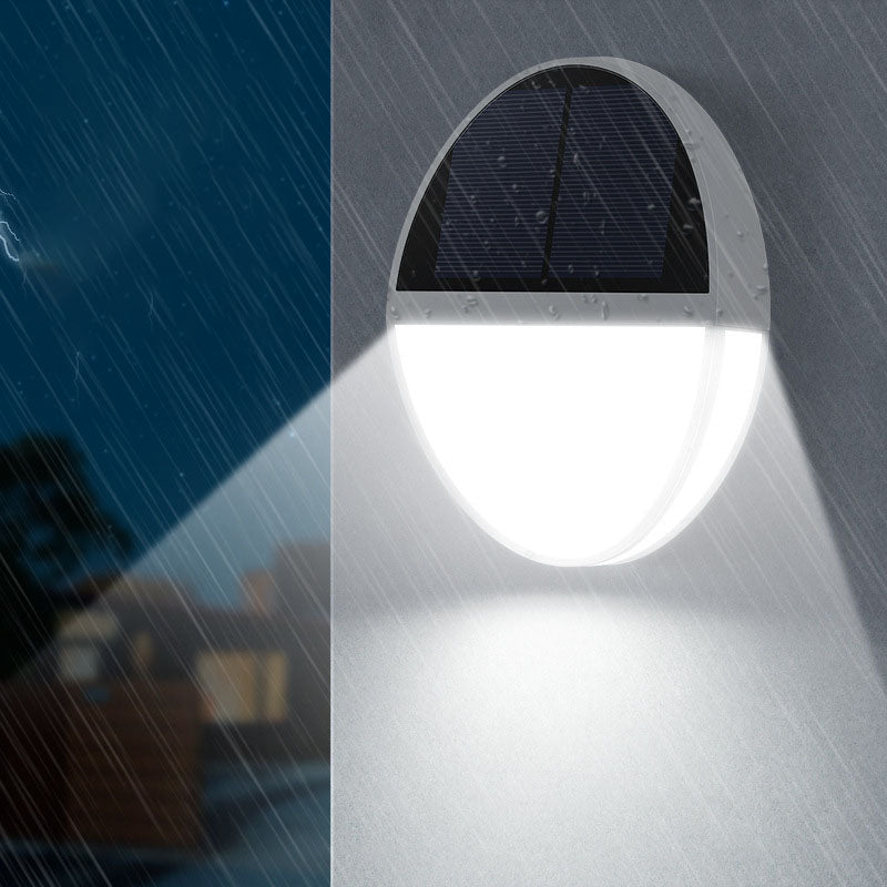 Solar utendørs vanntett rund flat kropp radar sensor LED vegglampe | Skanto