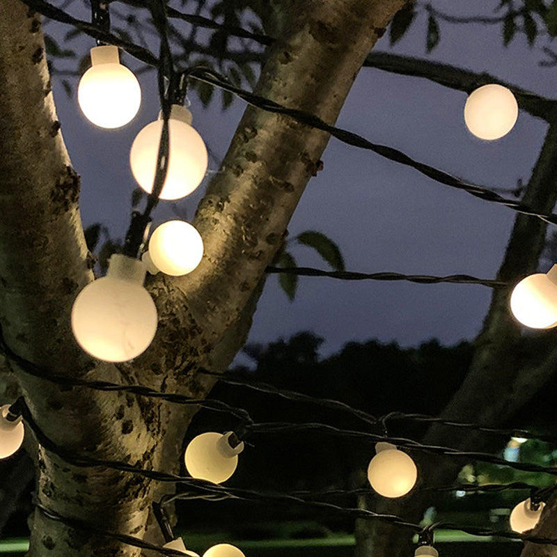 Skanto | Moderne Art Deco Vanntett Sol PVC Gummi Akryl Snø Bi Kule Krystall Kule Tåreformet LED Lyskjede Utendørs Lys For Hage
