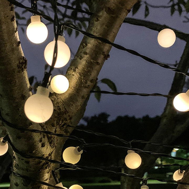 Skanto | Moderne Art Deco Vanntett Sol PVC Gummi Akryl Snø Bi Kule Krystall Kule Tåreformet LED Lyskjede Utendørs Lys For Hage