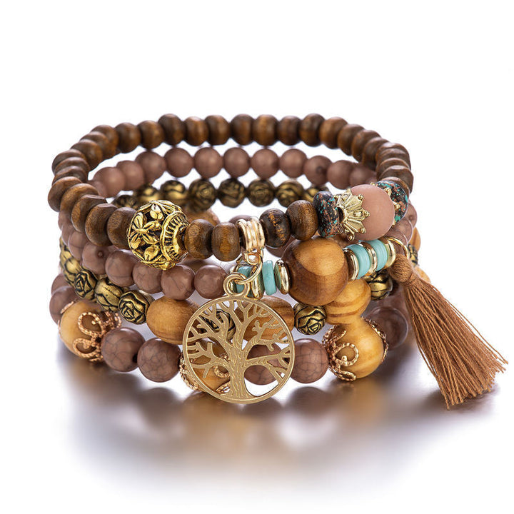 Skanto | Boho Flersjiktet Tresmykke Armbånd