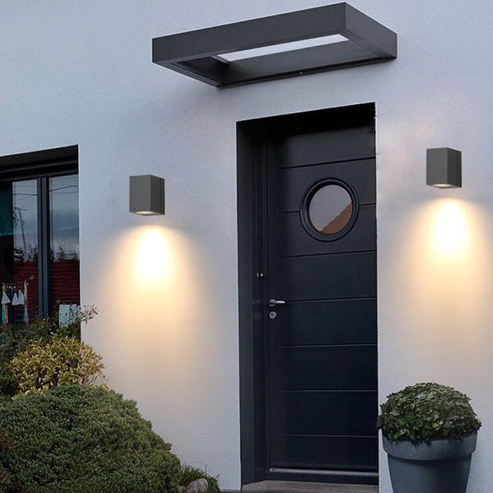 Moderne Industriell Rektangulær Aluminium 1-Lys Utendørs Vegglampe For Hage | Skanto