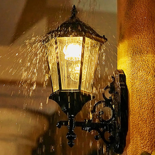 Tradisjonell europeisk aluminium glass LED sol vanntett vegglampe for utendørs patio | Skanto