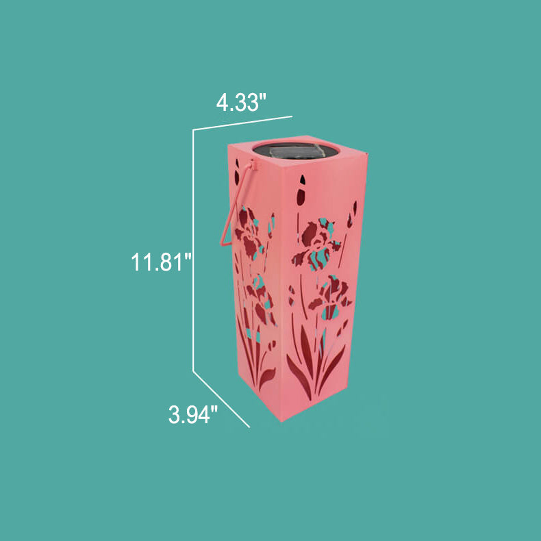 Skanto | Solar Butterfly Rose Pattern Hollow Column LED Utendørs Vanntett Dekorativ Lampe