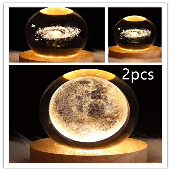 3D Galaxy Crystal Ball LED Nattlys | Skanto