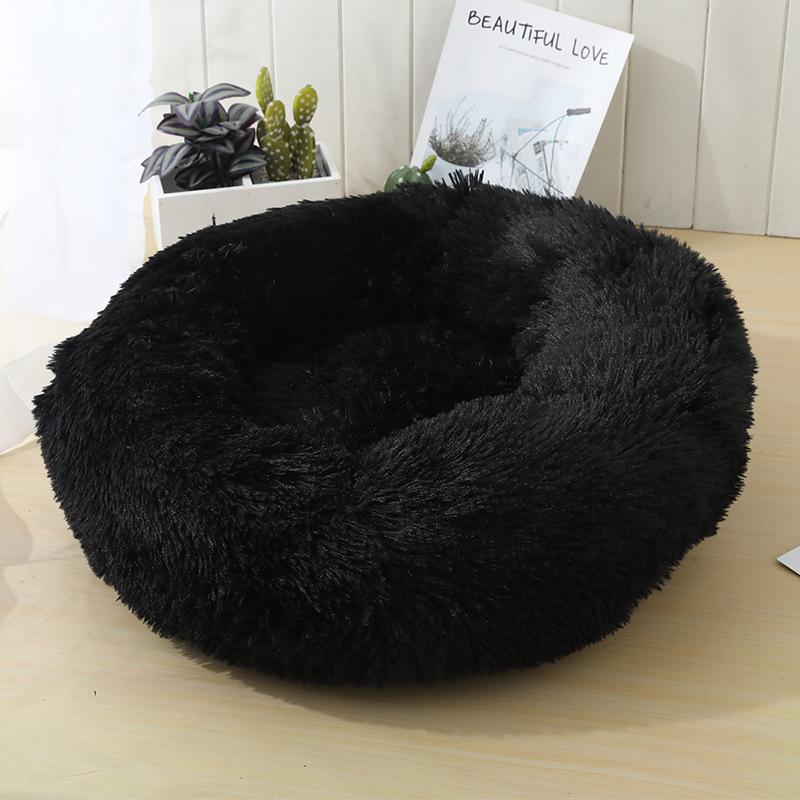 Myk og beroligende donut kattpute (svart, beige, grå eller rosa) | Skanto
