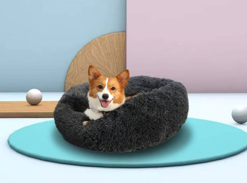 Myk og beroligende donut hundeseng (Mange farger) | Skanto