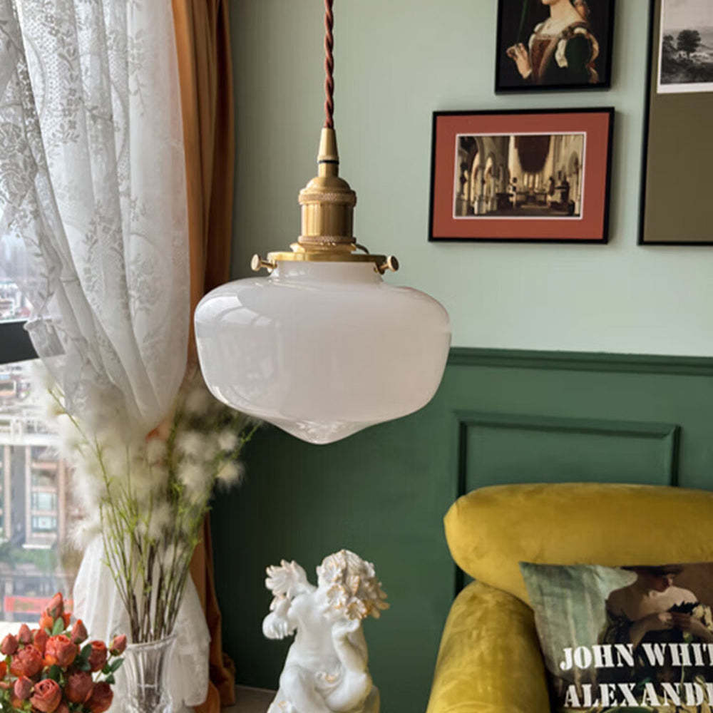 Skanto | Vintage Messing Lantern Glass Pendel Lys