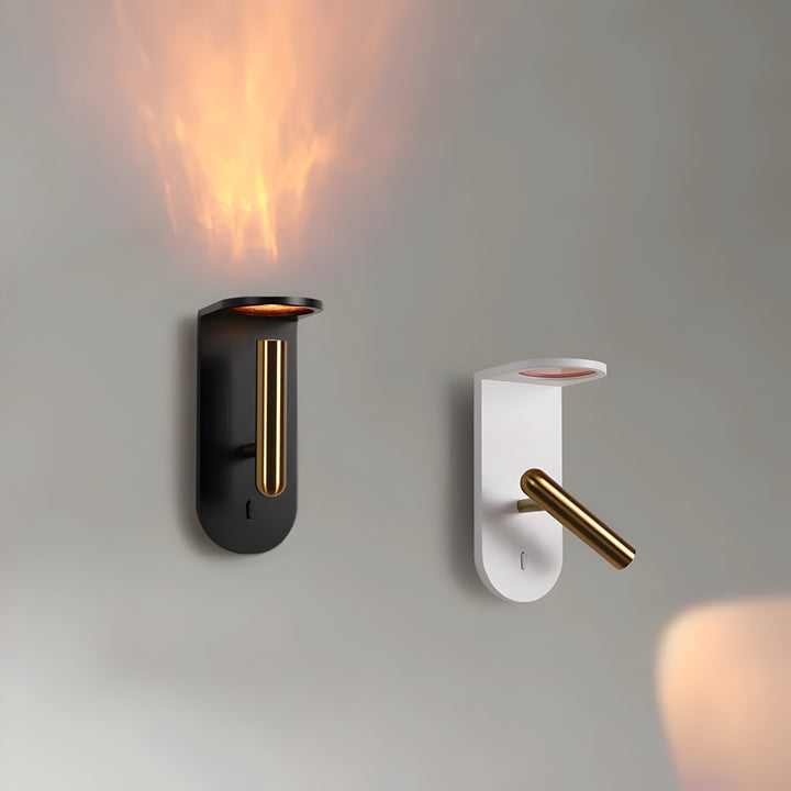 Justerbar nordisk LED-vegglampe med flammeeffekt Skanto