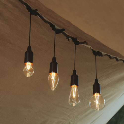 Retro bærbar, vanntett, rund trekjeglelampe med batteri og USB-tilkobling, 1 lyspære, ideell for camping og utendørsaktiviteter