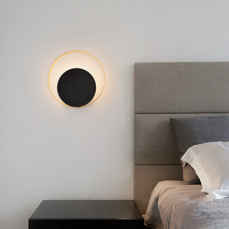 Skanto | Moderne Minimalistisk Jern Sirkel Ring 1-Lyskilde Vegglampe For Soverom