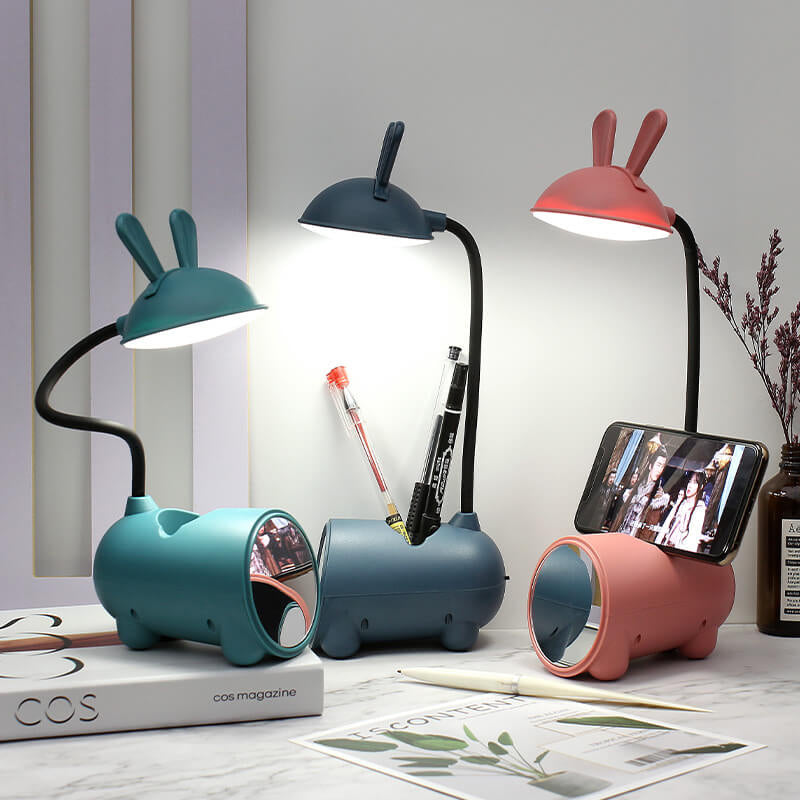 Skanto | Kreativ LED Touch Lampe med Pennholder | USB Lading Funksjon | Skrivebord lampe | Barnerom Dekor
