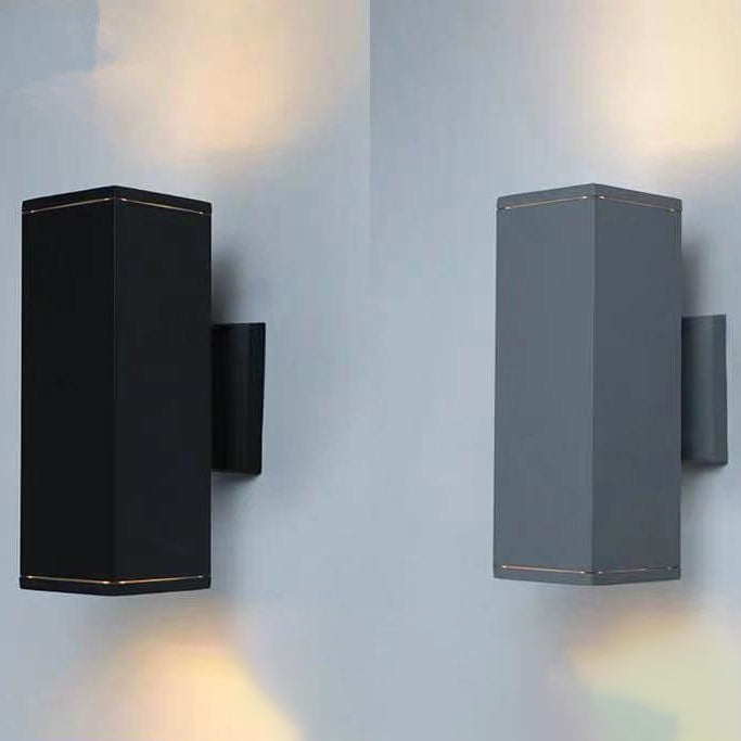 Moderne minimalistisk firkantet søyle LED lysende utendørs vanntett vegglampe | Skanto