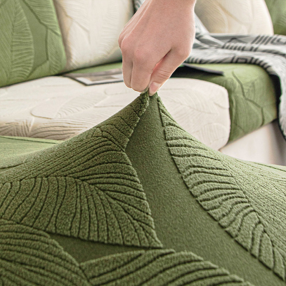 Skanto | Moderne Blader Jacquard Vanntett Anti-Ripe Stretch Full Dekke Sofa Dekke