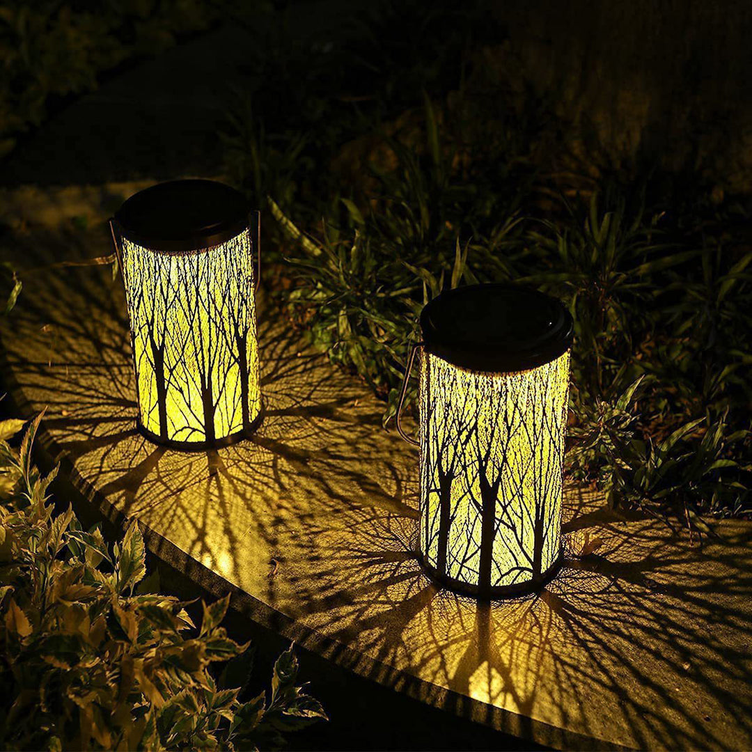 Moderne Art Deco Sol Sylinder Skjelett Lantern Jern LED Utendørs Landskapslys For Hage | Skanto