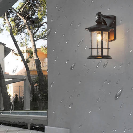 Industrial Vintage Bubble Glass Column 1-Light Utendørs Vanntett Vegglampe | Skanto