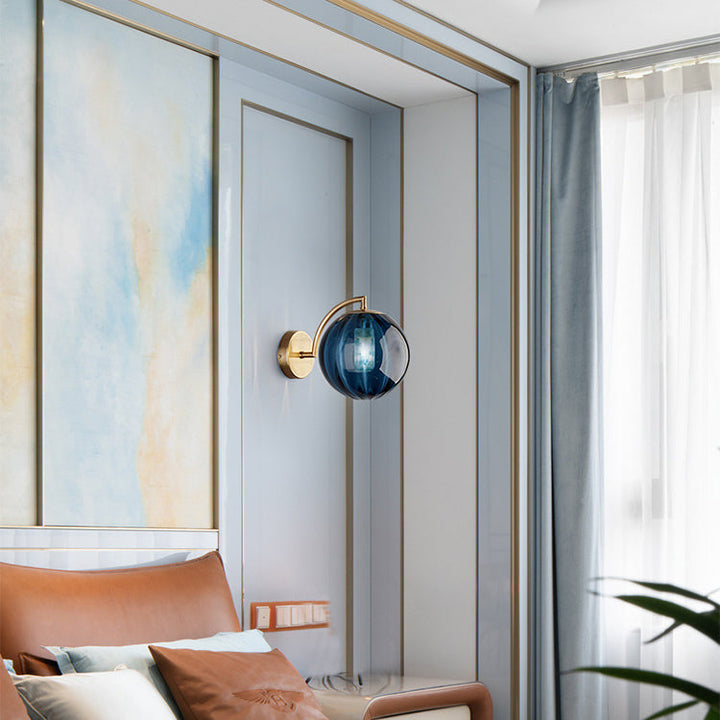 Skanto | Moderne Skandinavisk Rund Ball Jern Glass 1-Lys Vegglampe for Stue
