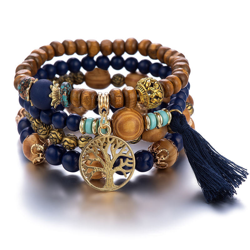 Skanto | Boho Flersjiktet Tresmykke Armbånd