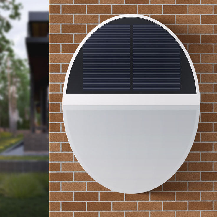 Solar utendørs vanntett rund flat kropp radar sensor LED vegglampe | Skanto