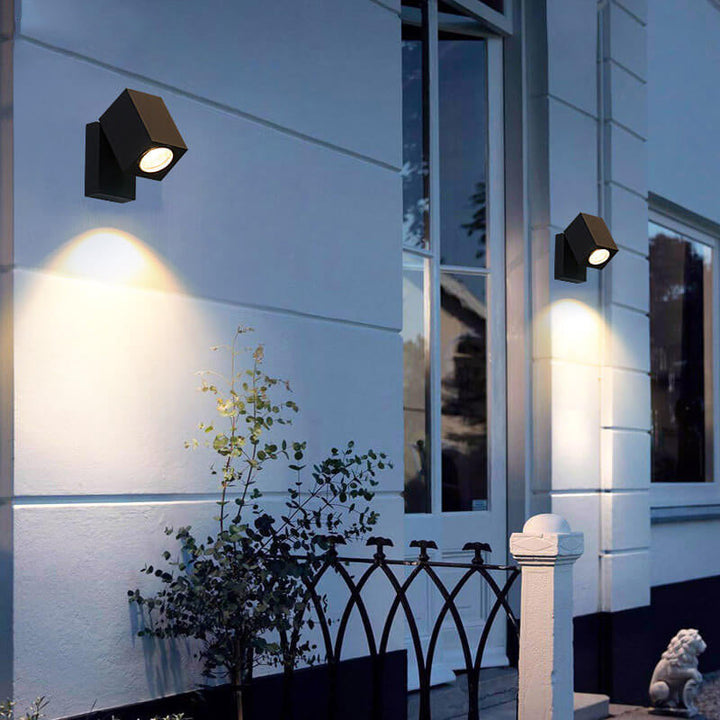 Moderne Utendørs Vanntett Firkantet Spotlight Justerbar Vinkel LED Hage Vegglampe | Skanto