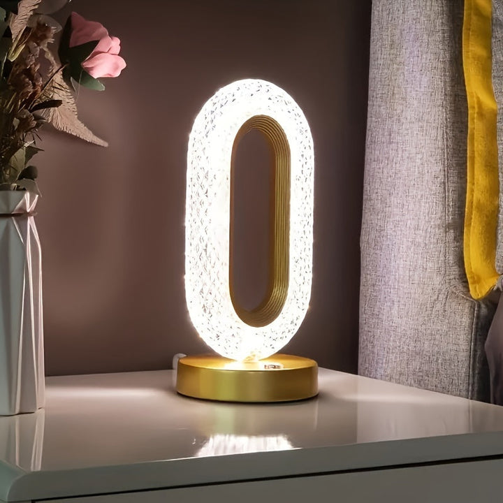 LuxeGlow – Elegant Oval Crystal Table Lamp Skanto