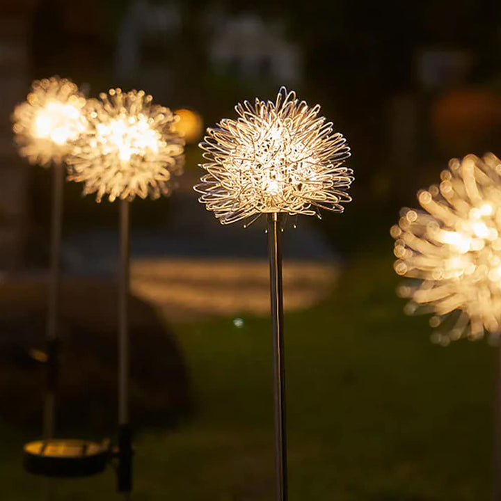 Solar LED Hage Lys (2 stk) Løvetann Design med Spike | Skanto