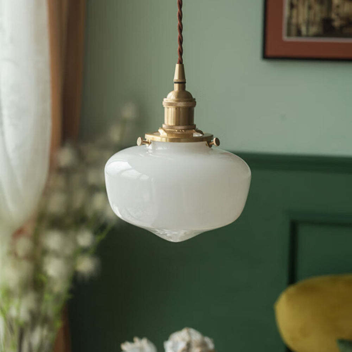 Skanto | Vintage Messing Lantern Glass Pendel Lys