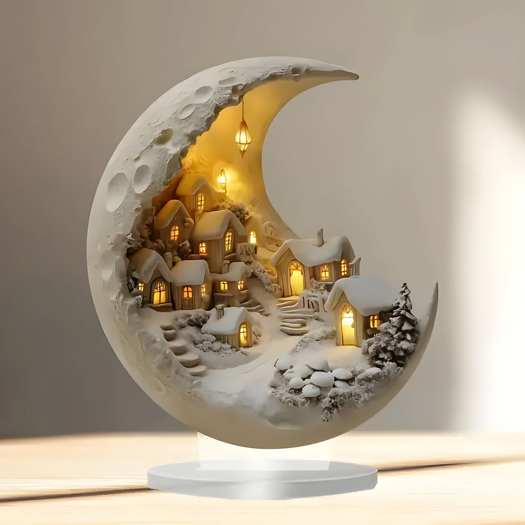MoonlitHaven - Opplyst Måneby for elegant dekor Skanto