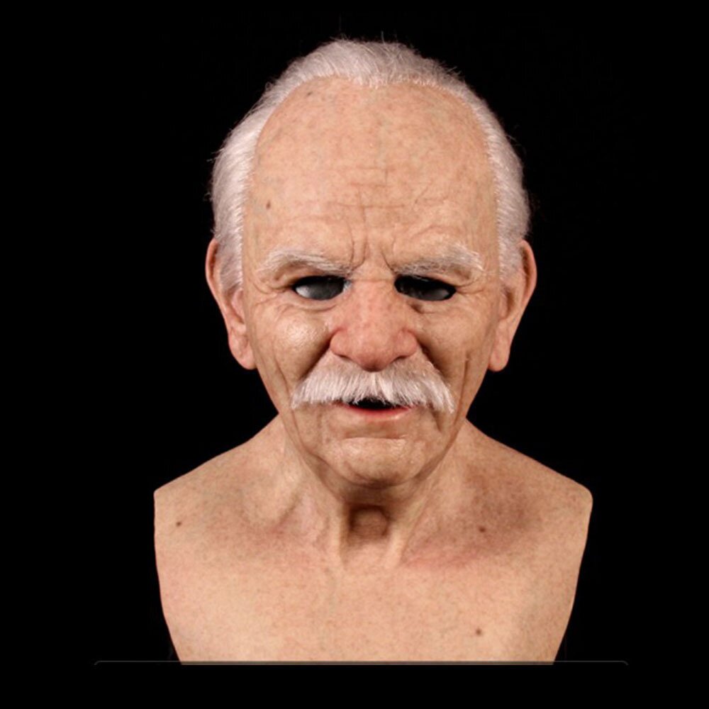 Kjip, gammel mann maske – Realistisk latex Halloween maske for voksne | Skanto