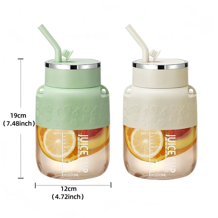 Skanto | 2i1 Flaske Mixer med Strå 800ml - Perfekt for På Farten!
