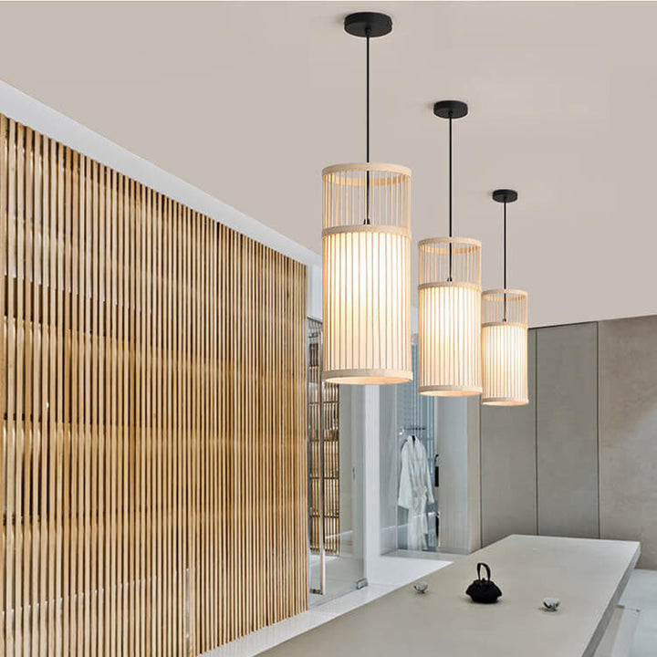 Skanto | Bambora Zen Pendellampe | Håndvevd Bambuslanterne | Japansk Design | Naturlig Eleganse
