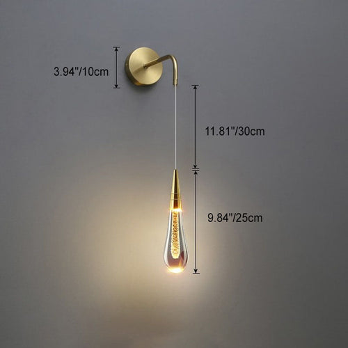 Skanto | Moderne Luksus Dråpeformet Glass LED Vegglampe For Soverom
