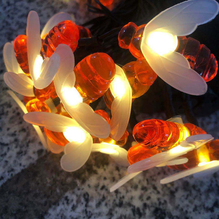 Skanto | Moderne Art Deco Vanntett Sol Honningbier Dekorasjon Plast LED Utendørs Lyskjede For Hage