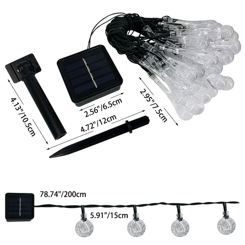 Skanto | Moderne Art Deco Vanntett Sol PVC Gummi Akryl Snø Bi Kule Krystall Kule Tåreformet LED Lyskjede Utendørs Lys For Hage
