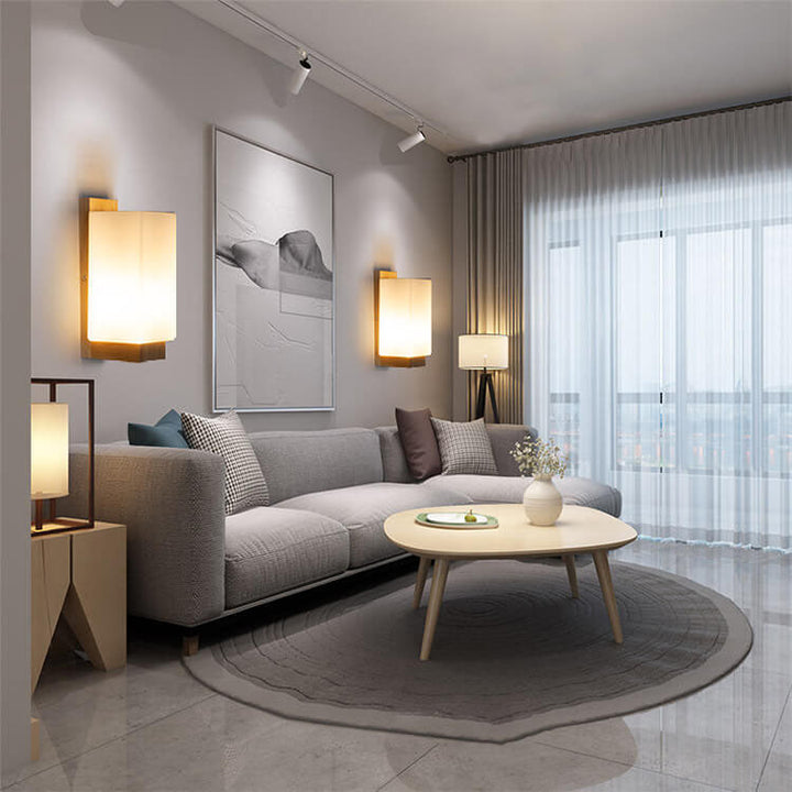 Skanto | Moderne minimalistisk massiv trefirkantet glass søyle 1-lys vegglampe
