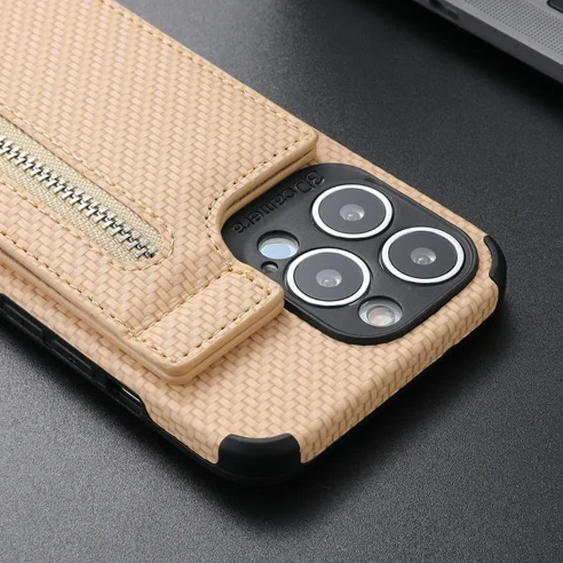 Skanto | Magnetisk glidelås lommebokdeksel med kredittkortholder for iPhone