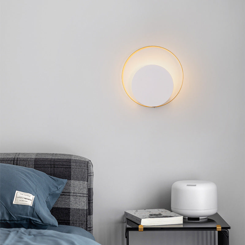 Skanto | Moderne Minimalistisk Jern Sirkel Ring 1-Lyskilde Vegglampe For Soverom
