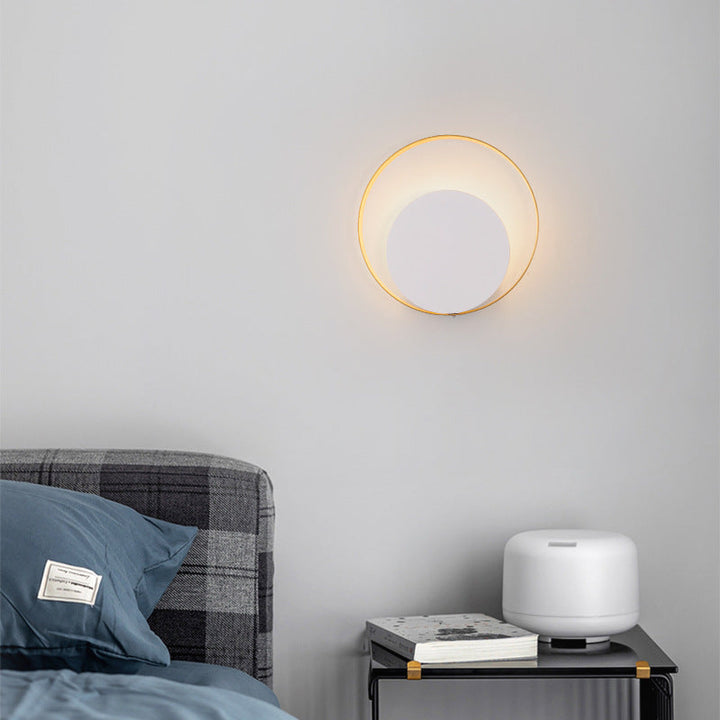Skanto | Moderne Minimalistisk Jern Sirkel Ring 1-Lyskilde Vegglampe For Soverom