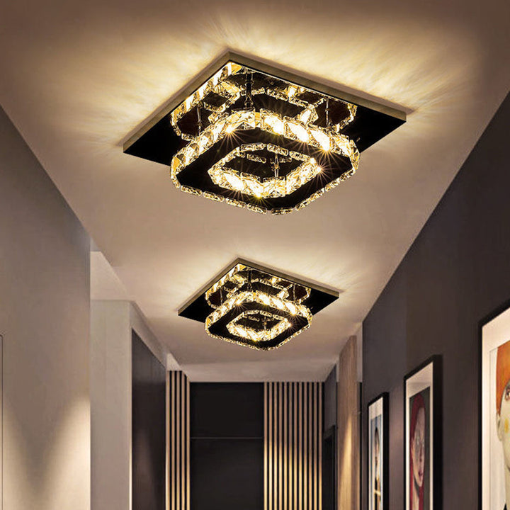 Moderne LED-Deckenleuchte med Kristalloptik