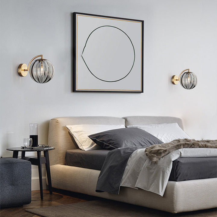 Skanto | Moderne Skandinavisk Rund Ball Jern Glass 1-Lys Vegglampe for Stue