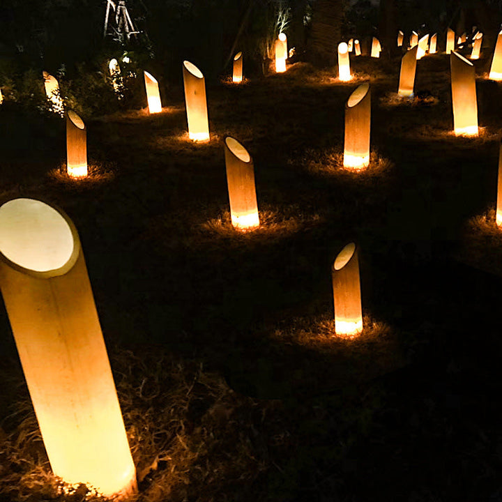 Moderne Kreativ Vanntett Solharpiks Bambus LED Landskapsbelysning Utendørslys For Hage | Skanto