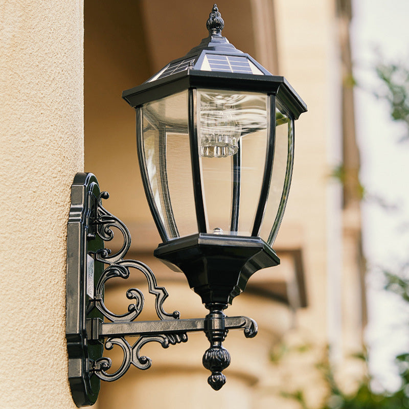 Tradisjonell europeisk aluminium glass LED sol vanntett vegglampe for utendørs patio | Skanto