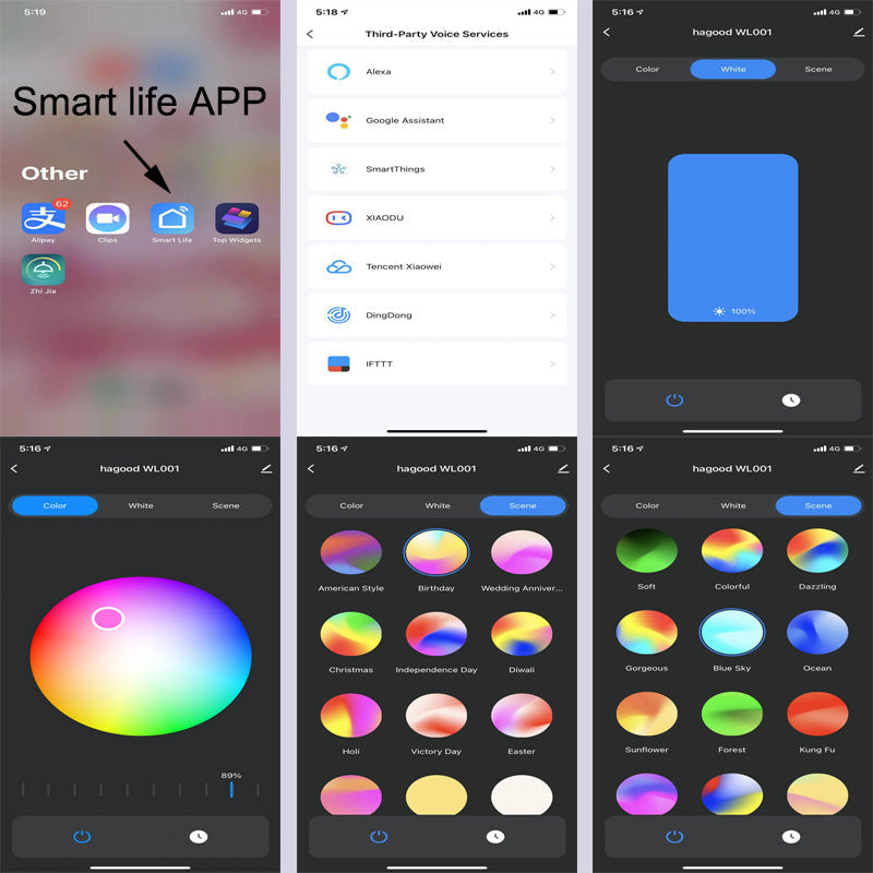 Moderne Smart Square APP Dimming Vanntett LED Vegglys Lampe | Skanto