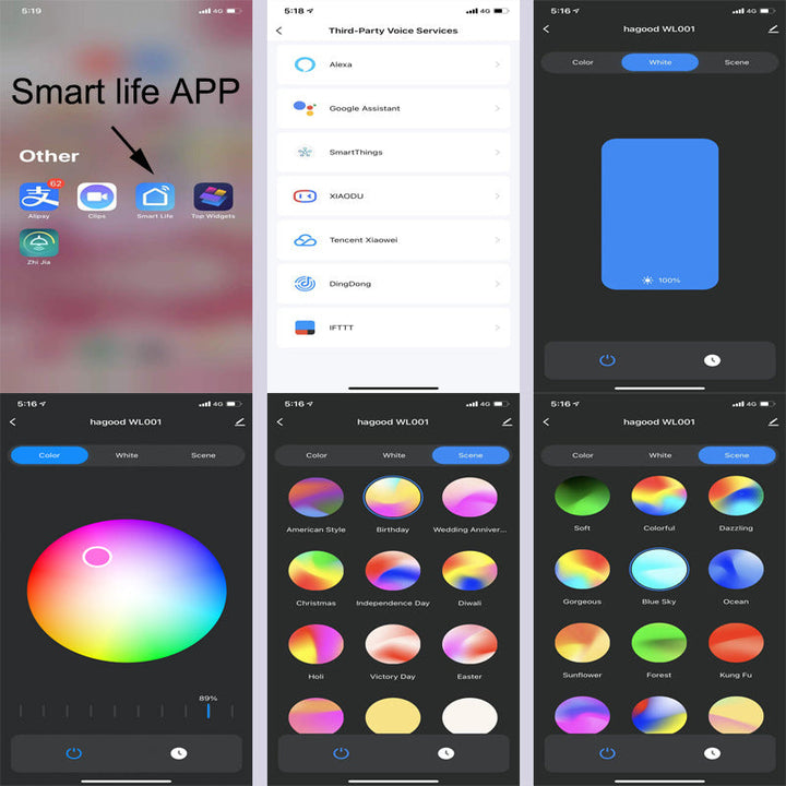 Moderne Smart Square APP Dimming Vanntett LED Vegglys Lampe | Skanto