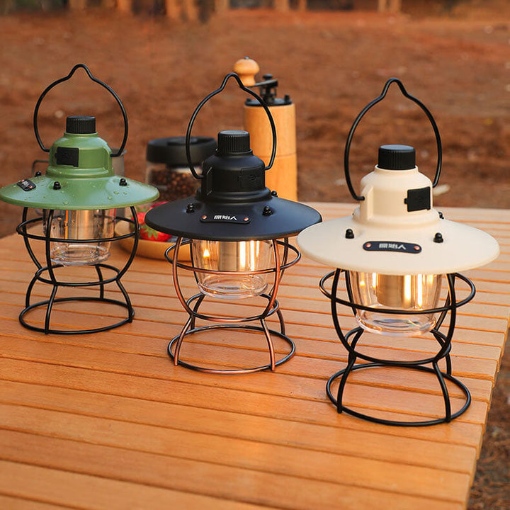 Skanto | Utendørs Vintage Camping Lys Hest Lys Oppladbart Bærbart Camping Lys