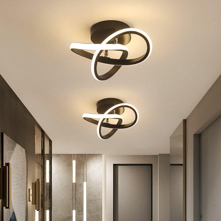 Deckenleuchte med LED-belysning, svart metallrahmen