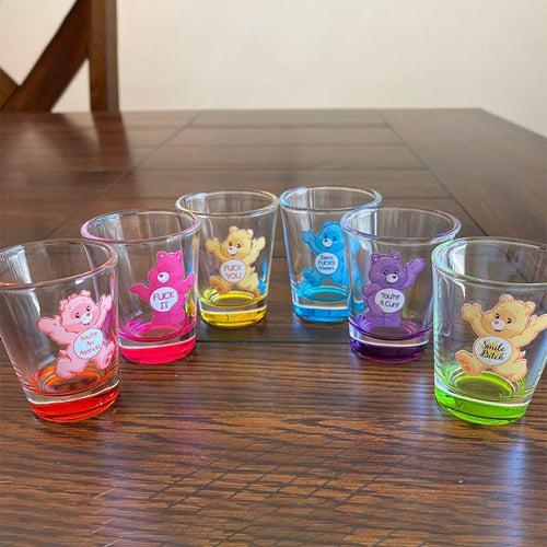 Swear Bears Shot Glasses Set, 6 Pieces | Skanto