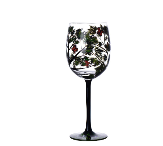 Skanto | Four Seasons Tree Wine Glasses – Håndmalt Kunst