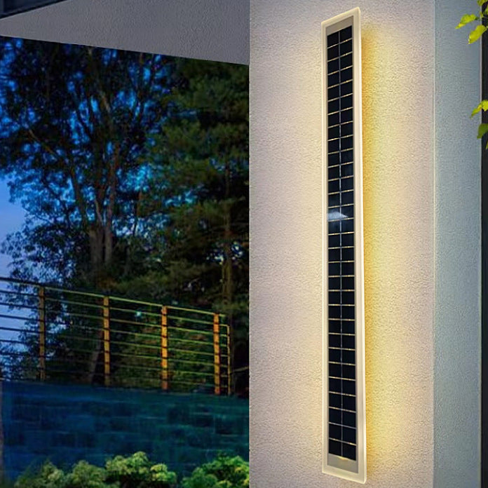 Minimalist Utendørs Solrektangulær Strip Vanntett Patio LED Vegglampe | Skanto
